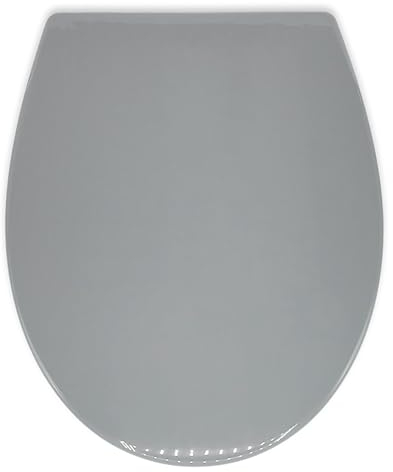 AQUALONA® Premium Thermoplastic Toilet Seat Soft Close Hardwearing Seat with One Button Hinge Release Oval Shaped Easy to Clean Simple Installation Top and Bottom Fittings (Grey - Oval Shaped)