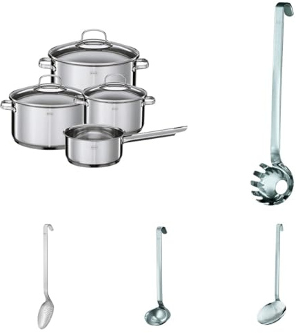 Bundle aus RÖSLE ELEGANCE Topfset 4-tlg. mit Spaghettiheber, Schaumlöffel, Saucenlöffel, Gemüselöffel