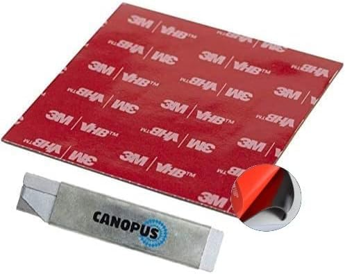 CANOPUS Nastro Biadesivo Extra Forte, 5952 (100mm x 100mm), Impermeabile Pad Biadesivo, Nastro di Montaggio per Targhe Auto, Decorazioni Per la Casa, Uso Esterno e Interno, Nero