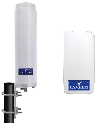 Falcon Rural 4G LTE Antenne - WLAN Verstärker für Streaming Smart TV, WLAN Router mit 150 Mbps Download, 50 Mbps Upload, Outdoor Antenne, Hotspot, Simlock Frei, Antenne für Stabile Verbindung