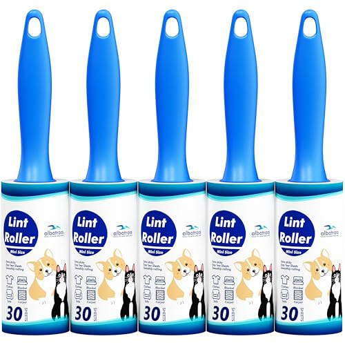 Albatross Health New England Lint Roller for Pet Hair Extra Sticky, Lint Roller Travel Size for Cat and Dog Hair Removal, 150 Sheets On The Go Lint Removing Tool, Travel Essentials, TLR-SB3-3