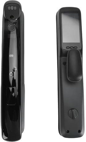 Cerradura de Puerta con Cámara, Cerradura Inteligente de Puerta, 9 Formas de Desbloquear, Chip AI, Alarma Antipalanca, Cuerpo de Aleación de Aluminio, Cerradura Inteligente sin