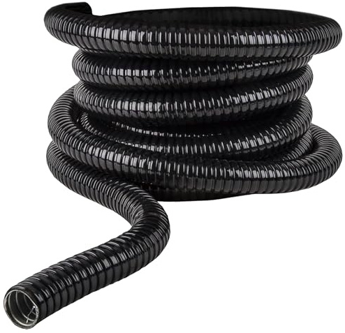 1STec 25m x 25mm IP67 Flexible PVC Coated Galvanised Steel Cable Protection Ducting Cover for Indoor Building Trunking Embedding or Outdoor Burial Underground Trenching in Garden Mud or Soil 25 Metre