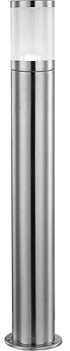 Wegeleuchte Außenstehlampe H 80 cm LED Gartenlampe Außenleuchte Edelstahl, silber Kunststoff opal, 7W 806lm warmweiß, DxH 14x80 cm
