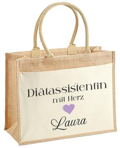 LIEBTASTISCH Jutetasche Shopper personalisiert bedruckt mit verschiedenen Berufen - Einkaufstasche stilvoll & praktisch-Jute-Tasch Jutetasche