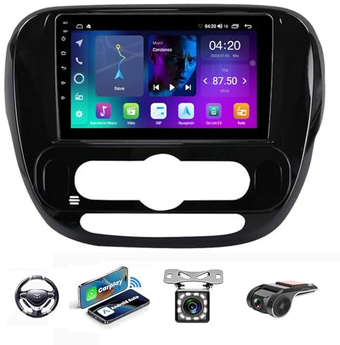 BOJONI Android 13 Autoradio 2 Din in-Dash Radio avec Car-Play Android Auto, 9 Pouces Screen RDS Dab+ Radio/Caméra de recul pour KIA Soul 2013-2019(NF-1 4Core 1+32G)
