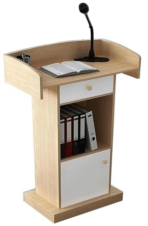 Rednerpultständer Moderne Podien Holz mit geräumigen Schubladen Rednerpulte 48,8 Zoll Höhe Boden Rednerpult Rezeption Pulte für Kirchen Rednerpultständer hat viele Verwendungsmöglichkeiten