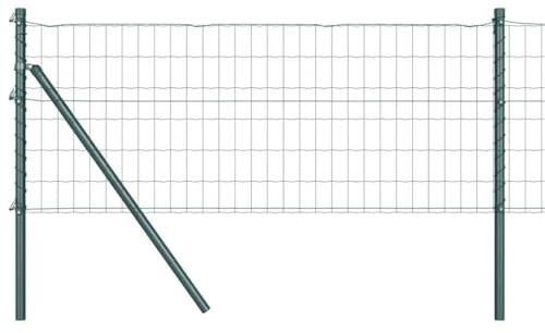 vidaXL Stängsel med stolpe Grön 0,4 x 25 m Stål och PVC, Trädgårds- och terrassstaket, moderna utomhuspaneler, hållbart skydd, stiligt avskildhet, praktisk set