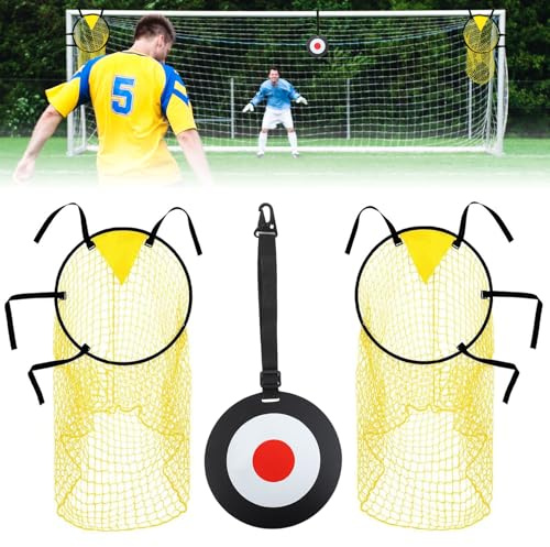 DOINEUFL 3 accessori per allenamento da calcio, inclusi cancello per cancelli da calcio e cancelli da calcio per giardino, bambini, accessori per l'allenamento del calcio, con bersaglio mobile