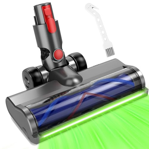 Spazzola compatibile con Dyson V8 V11 V7 V10 V15, Spazzolas Elettrica per Dyson con LED, Spazzola a Trasmissione Diretta per Aspirapolvere Dyson, Spazzolas di Ricambio per Dyson, Grigio