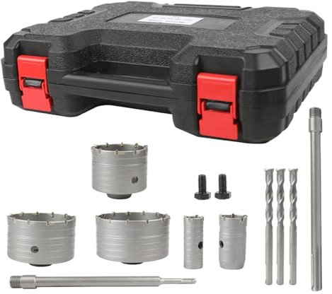 Kit Trapani a Tazza per Pareti - Trapano a Corona Universale per Cemento,Perforazione per Lavori Idraulici Elettrici