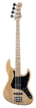 EKO GUITARS - Basso Elettrico JB-401, 4 Corde, Corpo in Pawlonia, Manico in Acero, Tastiera in Acero, Pickup JB, Ponte Vintage, Stile Jazz Bass, Colore Natural