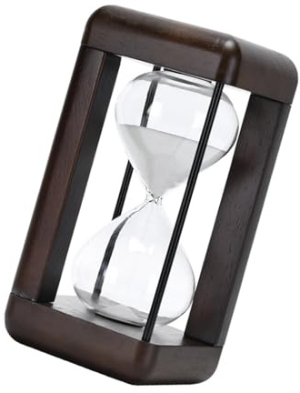 Moderno reloj de arena de 30/60 minutos, reloj de arena grande de madera con arena negra y blanca para actividades cronometradas y decoraciones, temporizador de estudio para estudiantes