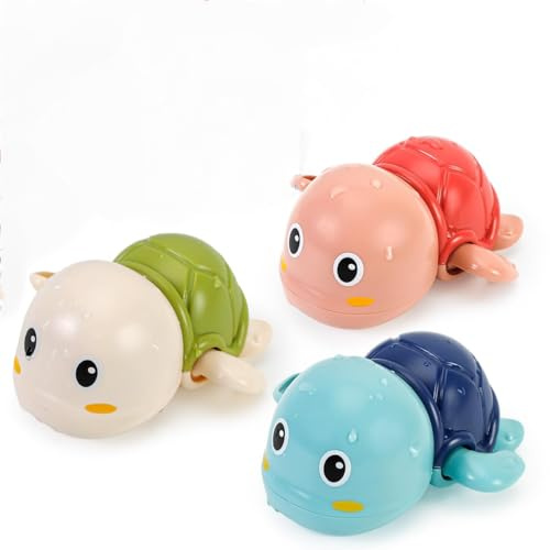 Bath Toys for Toddlers 1-3, Cute Swimming Turtle Bath Toys for 1 2 Year Old Boy Girl Gifts, Water Pool Toys for Baby Toddler Toys Age 1-4, Wind-up Infant Bathtub Toys, 3 Pack
