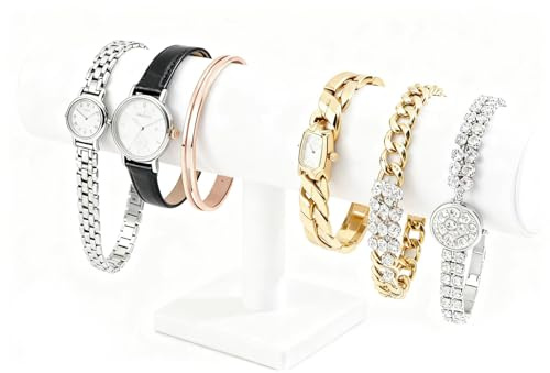 sofun Support de Bijoux Satin Blanc – Une Seule Couche Porte-Bracelets, Organiseur de Bijoux pour Bracelets/Colliers/Montres, Petit Organiseur Élégant de Bijoux pour la Maison & la Présentation​