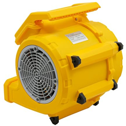 YISSALE Ventola di asciugatura a pavimento da 250 W, con cavo, ventilatore portatile a pavimento con 3 livelli di velocità, ventilatore per mobili, finestre (giallo)