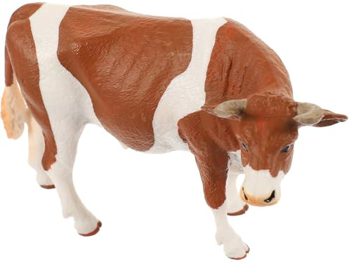Hemobllo Estatuilla Vaca Decorativa de Plástico Resistente para Jardín y Hogar Figura Realista de Vaca Lechera Pequeña para Decoración de Balcón y Césped Artesanía Animal de Granja Ligera