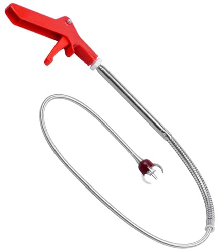 UTHCLO Strumento per Pulizia Scarichi Artiglio Flessibile 130 Cm, Pinza a Lunga Portata per Rimuovere Intasamenti di Water e Lavandini, Attrezzo per Dragaggio Tubi e Ostacoli in Bagno