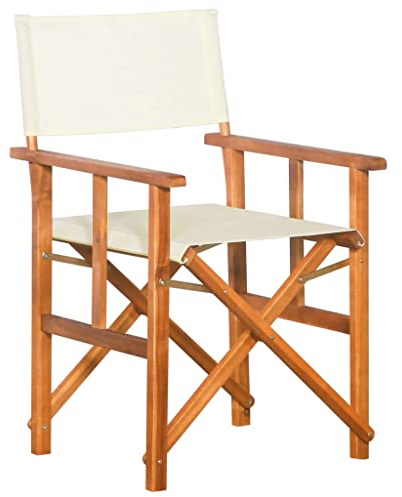 SooIarix Sedia da regista in legno massiccio di acacia, pieghevole, 55 x 56 x 88 cm, resistente alle intemperie, resistente, per giardino, balcone, campeggio, spiaggia, comoda sedia in legno