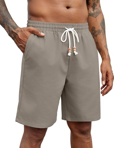 COOFANDY Pantaloncini Uomo Estivi Pantaloni Corti Baggy Shorts con Tasche Pantaloncini Corti Leggeri Traspiranti Shorts Uomo Grigio M