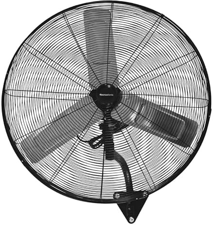 Generico Ventilatore Industriale da Parete MF 2660IND 60 cm 180W 3 Velocità Oscillante 85° Pale in Alluminio Ventilatore da Muro per Ambienti Grandi Nero