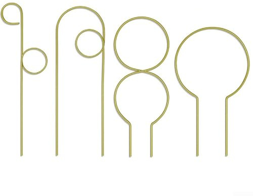 Lot de 4 cadres d'escalade en métal pour plantes d'intérieur et d'extérieur en pot, piquets en fer résistants à la rouille pour roses, pothos, jasmin, supports de jardin noirs et dorés (quatre
