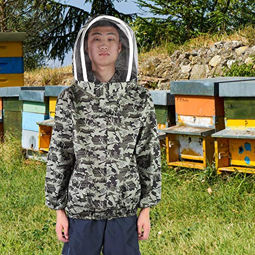 Tbest Biodlingsdräkt med Slöja – Vikbar Dubbeldragkedjejacka för Biodlare, Andningsbar Bomullsdräkt i Polyester för Biodling Utomhus, Djungel och Fiske