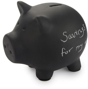 Balvi Hucha Oink Bank Color Negro Personalizable y Reutilizable Cerámica