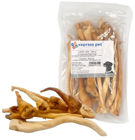 Express Pet Supplies 1kg borsa Agnello Tails Ipoallergenico 100% Naturale Cane Trattare Chew Reward