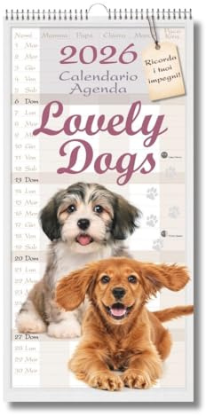 EURO PUBLISHING Calendario Agenda cuccioli di cani 2026 - cm 22x44