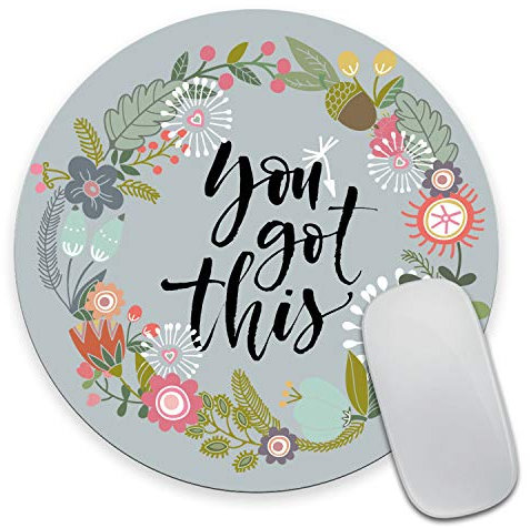 Wasach Floral Mouse Pad Motiavation Quote You Got This Neoprene Inspirational Quote Mousepad Office Space Decor Home Office Computer Accessories Mousepads