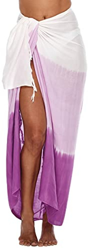 SHU-SHI Ombre Sarong Damen Pareo Strandtuch & Bikini Cover Up, Wickelrock Strandkleid, 100% Viskose Tie-Dye