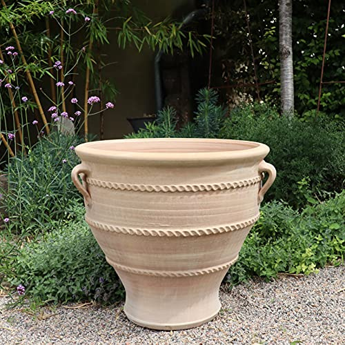Palatina Werkstatt Terracotta Pflanzkübel 60 cm - Robuster Blumentopf für Garten und Balkon, Wetterfest, Hochwertige Terrakotta, Inklusive Ablaufloch - Pflanzkübel Outdoor, Rosa 2 60