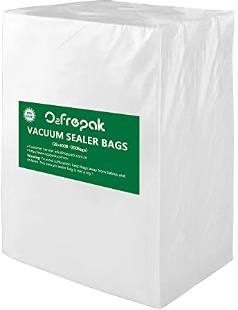O2frepak 200 Count 28X40cm Textured Vacuum Sealer Bags for Food Sealer,BPA Free and Heavy Duty Embossed Vacuum Seal Food Sealer Bags,Great for Sous Vide Vaccume Sealer PreCut Bag