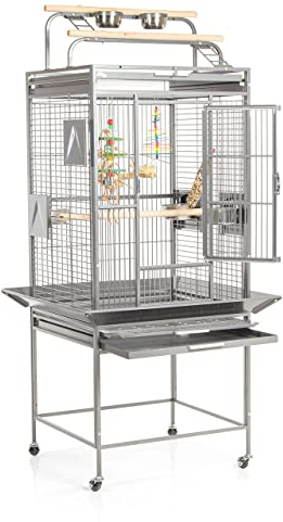 Montana Cages | Käfig, Voliere Finca Play - Platinum für Sittiche & Papageien