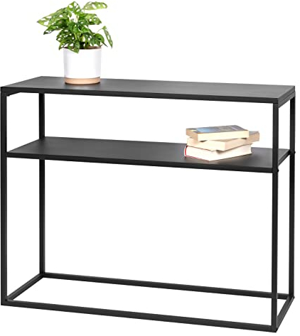 bremermann Konsolentisch mit Ablage, Standregal, Blumenhocker Metall (schwarz)