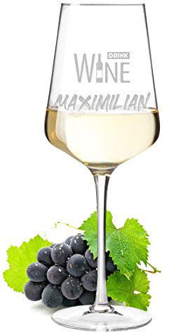 Leonardo Weinglas 560 ml mit Wunschgravur - personalisiert - Kristallglas Weinkelch - Weißwein, Rotwein - Geburtstag, Weihnachten - Drink, Wine, Glass, Wood