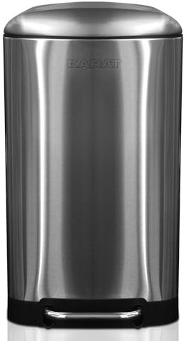 CASA PURA Cubo de basura de acero inoxidable - 72 litros - Sistema de separación de basura para cocina - Plateado