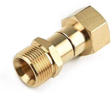 Lioaeust 2 Stück M22 14 mm männlicher Hochdruckreiniger Messing Schnellkupplung Unterlegscheibe Drehgelenk Schlauchverschraubung für Hochdruckreiniger Wasserrohr