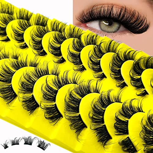 80 Pcs Wimpern Einzeln Cluster, DIY Einzelne Wimpernverlängerung Extension, Wimpernbüschel Individuelle Falsche Wimpern für zu Hause(D-curl,10-18mm Mix-YH16)