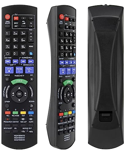 Replacement Remote Control for Panasonic DVD HDD Recorder IR6 Remote Control, Compatible with Panasonic HDD Blu-Ray Recorder Box N2QAYB000780 DMR-HWT230EB DMR-PWT530EB - No Setup Required
