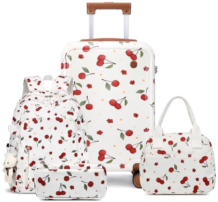 Sea choice Kinderkoffer mit Rucksack Set Handgepäck Polycarbonat Leicht Hartschalenkoffer Trolley Jungen Mädchen Reisekoffer mit 4 Rollen, TSA Schloss, 53x34x21cm