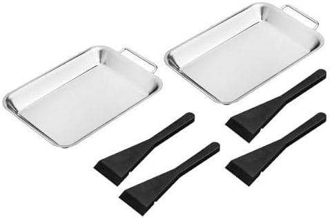 Rungassi 2er Set Edelstahl Grillschalen mit Schaber 21cm 6035 Hi