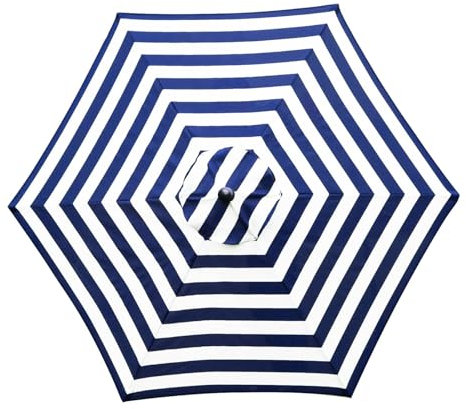 Sonnenschirm Ersatzbezug 6 Streben Gartenschirm Baldachin UV-Schutz Terrassenschirm Ersatzabdeckung Marktschirm Ersatztuch für Strand Pool Strand, Sonnenschirm Ersatzteile(3.0m(9.84ft))