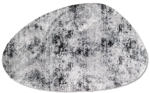 Astra Rutschfester Teppich Läufer Flur - Allover Grau 62 x 100 cm Kiesel | Waschbarer Küchenläufer modernes Design saugfähiger Teppichläufer waschbar bei 30°C Fußmatte strapazierfähig Sauberlaufmatte