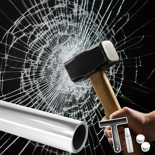 Qualsen 8Mil Vinilo Transparente Adhesivo Seguridad Antirrobo Vinilos para Cristales Inastillable Vinilo para Ventanas Protectora de Vidrio Lámina para Bancos, Casa, oficinas y hoteles 30x200cm