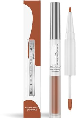 Dubbelsidig Läppliner Och Glanspenna - 2-i-1 Spegelglansläppstift For Kvinnor, Enkelt Att Skapa Perfekt Läppmakeup(Brown,1PCS)