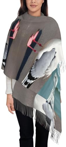 WZYCWB Graziosa sciarpa scialle con nappe con stampa di gabbiani, un accessorio alla moda ideale per la tua fidanzata, madre, migliore amica.