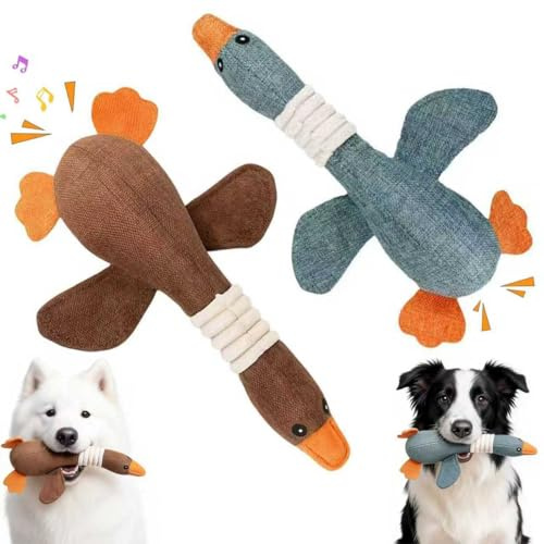 Ayucanpeng 2Pcs Anti-Stress Canard Chien,Jouet Indestructible pour Chien,Jouet à Mâcher en Peluche pour Chien,Chiens et Animaux de Compagnie de Petite et Moyenne,32cm