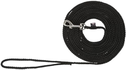 Trixie Longe S–M, 15 m/ø 5 mm, Noir – Longe Solide pour entraînement & Outdoor, idéale pour la Promenade & Le Rappel avec Petits à Chiens de Taille Moyenne
